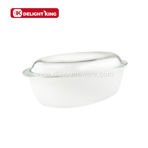 Colorful Coating Glass Casseroles with Glass Lid Dinnerware